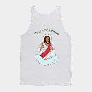 Blessed and balanced christian mental health funny Tank Top